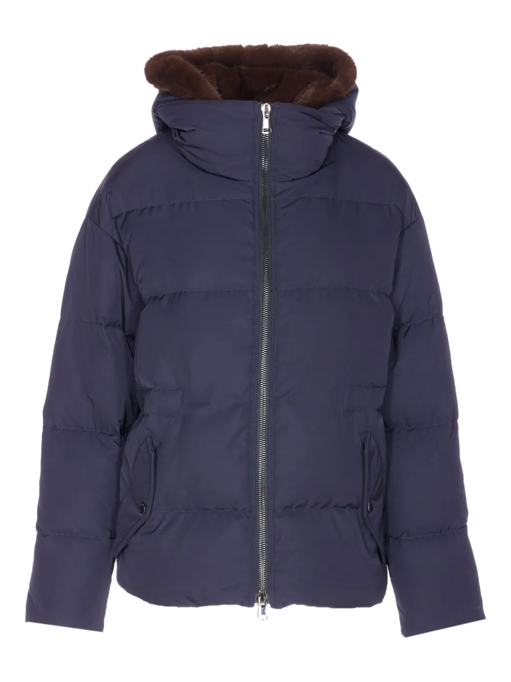 Lou Andrea Removable-hood Padded Jacket In Blue