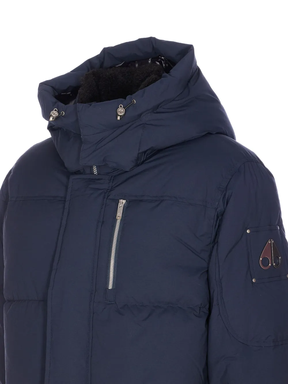 Moose Knuckles Everest 3Q gewatteerd jack met afneembare capuchon Blauw
