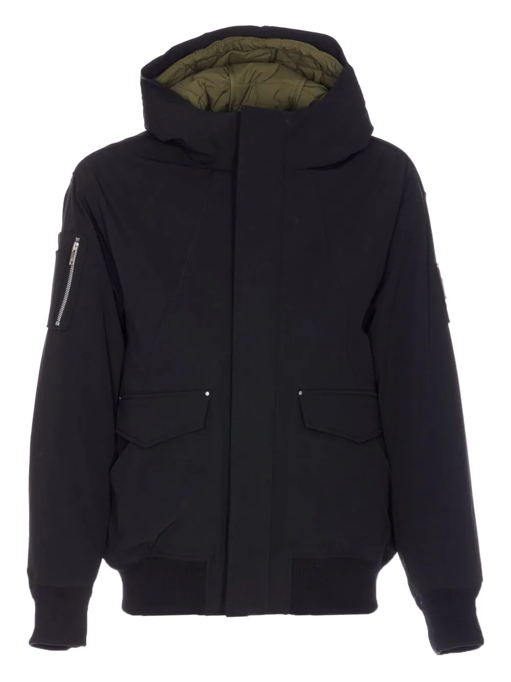 Moose Knuckles Mason hooded bomber jacket | Black | Image 1