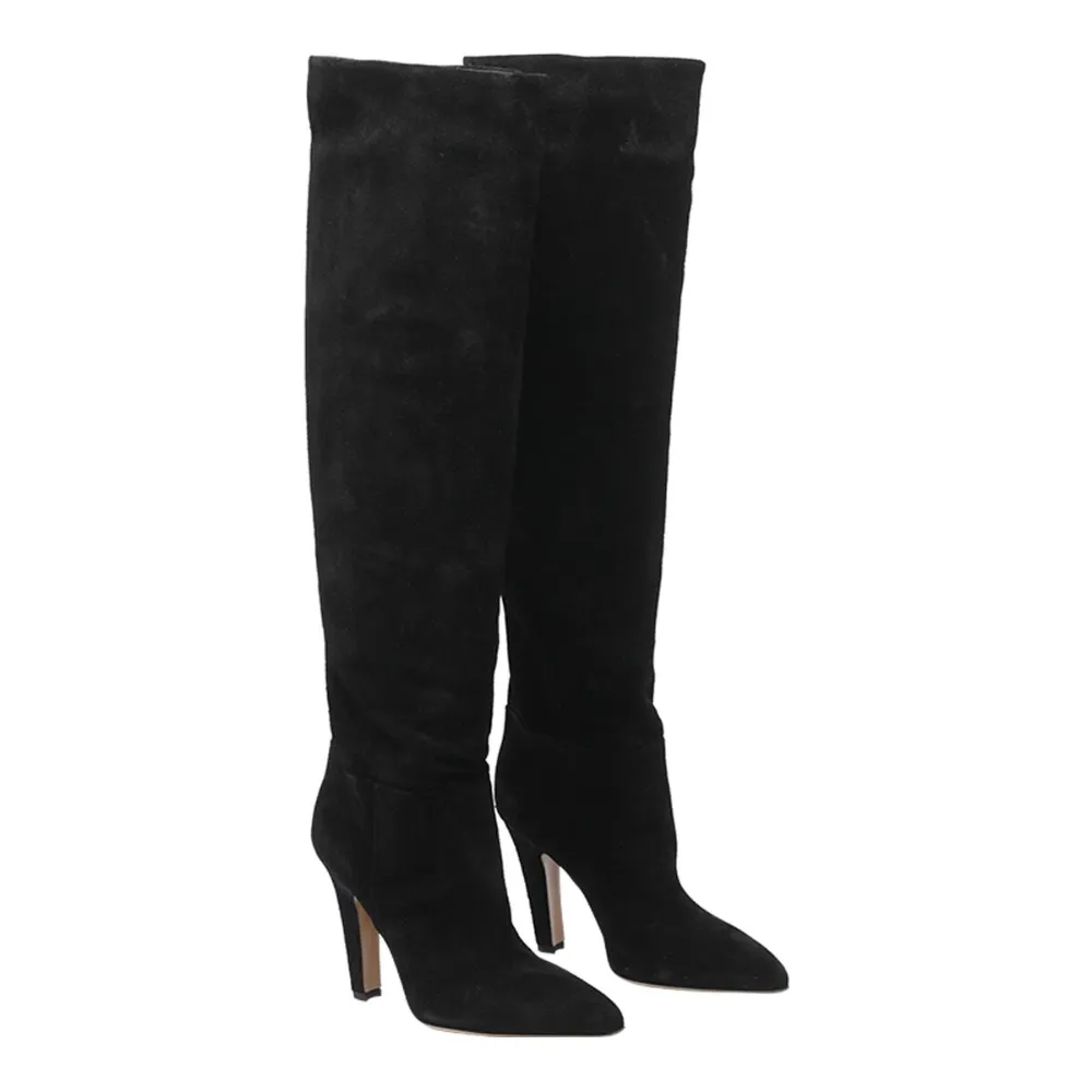 Paris Texas 100mm Elsa Pointed-toe Over-the-knee Boots In Black