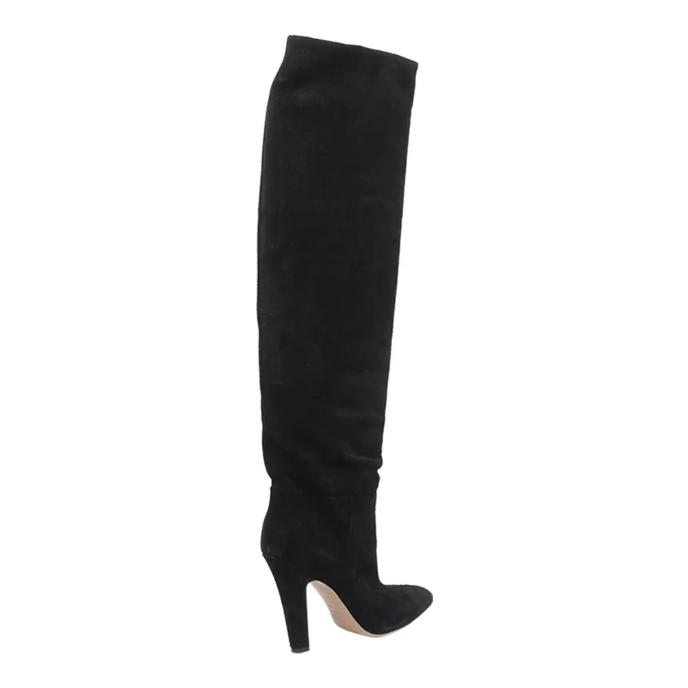 Paris Texas 100mm Elsa Pointed-toe Over-the-knee Boots In Black