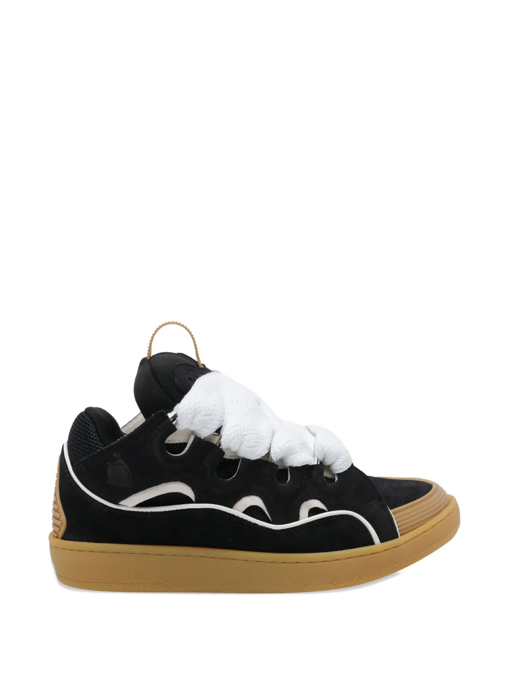 Lanvin Curb Lace-up Sneakers In Black