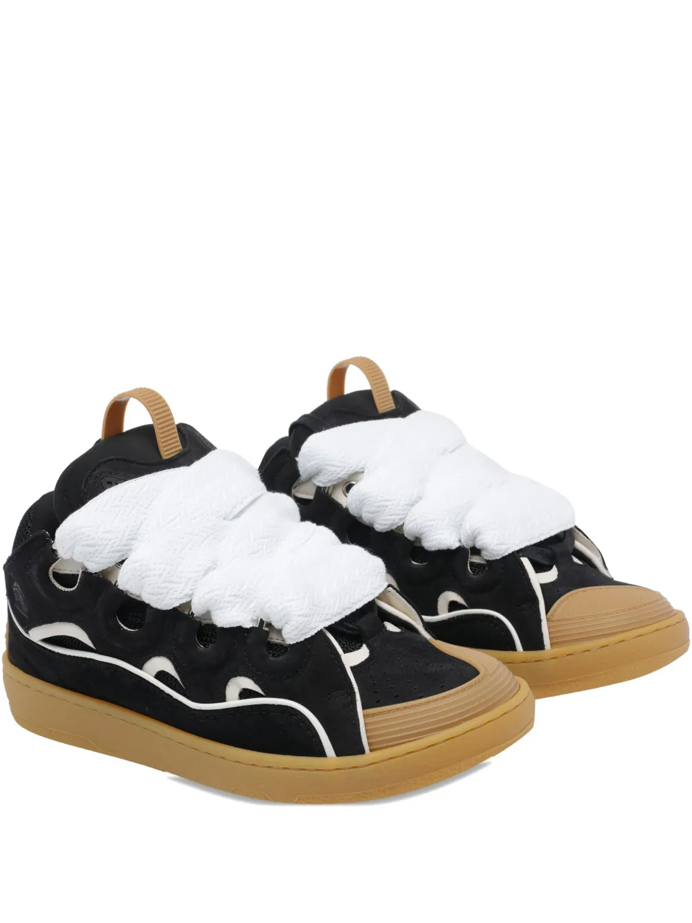 Lanvin Curb Lace-up Sneakers In Black