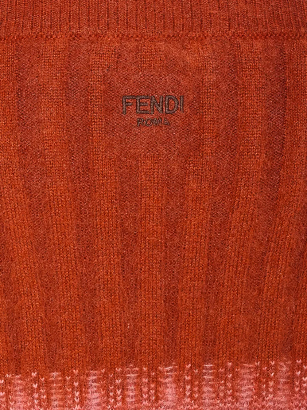 Fendi Gradient Mohair And Wool High-waisted Midi Skirt Clothing In Brown