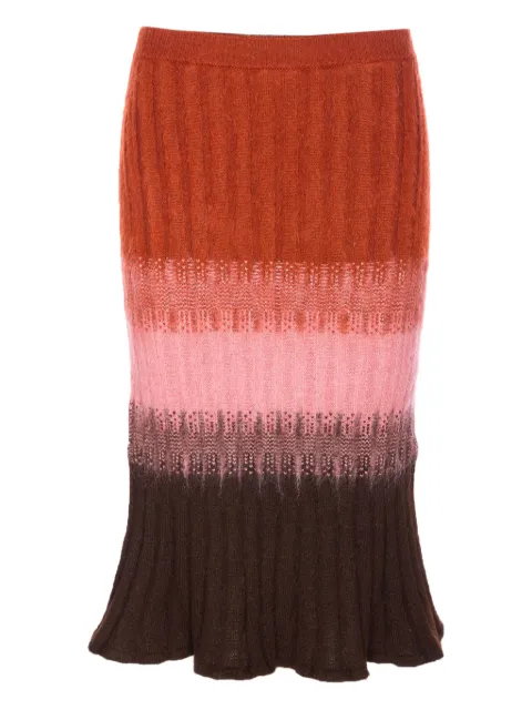 FENDI knitted embroidered midi skirt