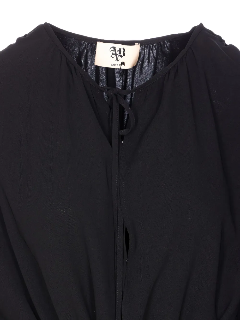 Aniye By Long-sleeve V-neck Mini Dress In Black