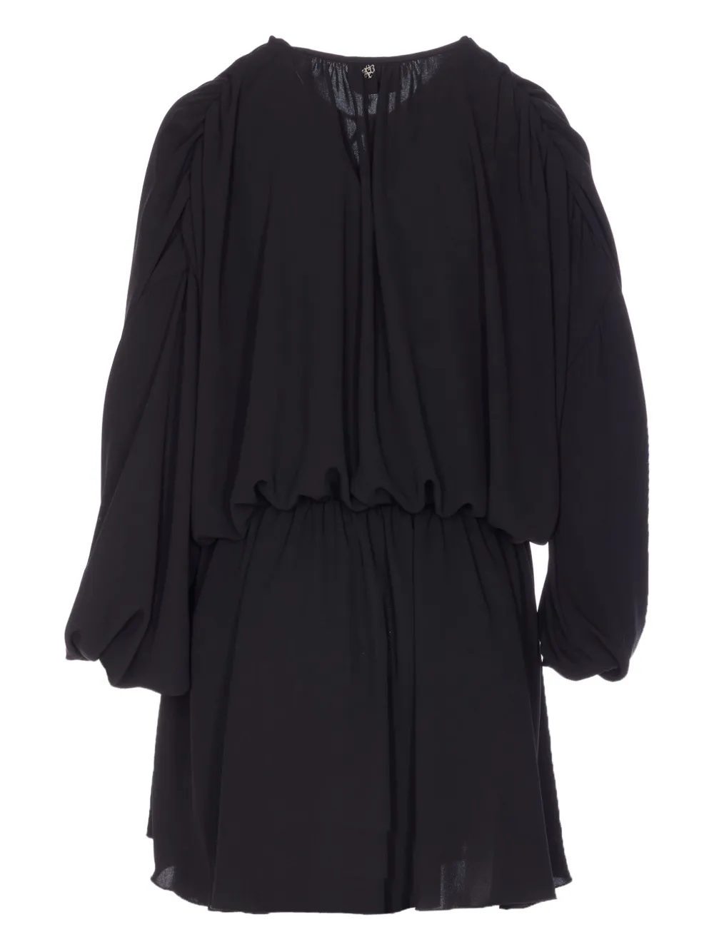 Aniye By Mini-jurk met lange mouwen en V-hals - Zwart