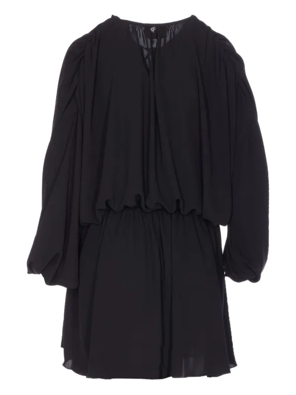 Aniye By long-sleeve v-neck Mini Dress | Black | FARFETCH IN