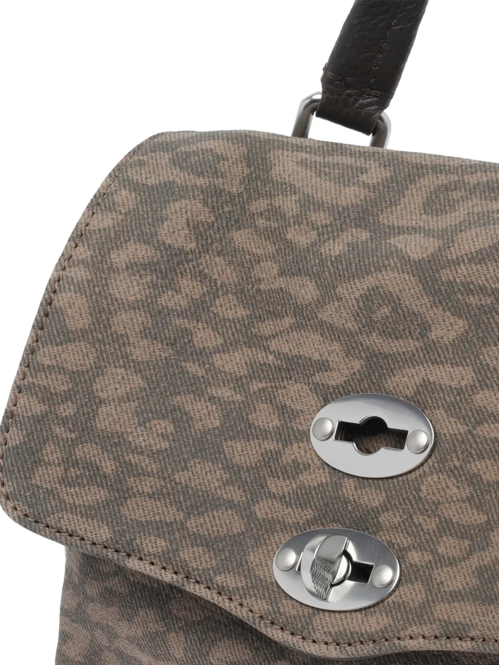 Zanellato Postina mini-shopper met dierenprint Bruin