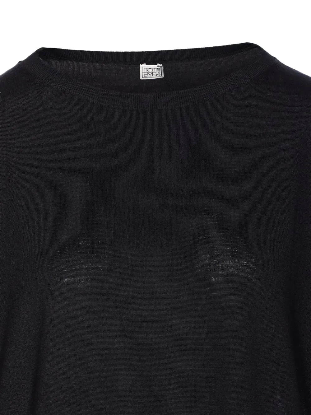 TOTEME T-shirt met ronde hals en korte mouwen Zwart