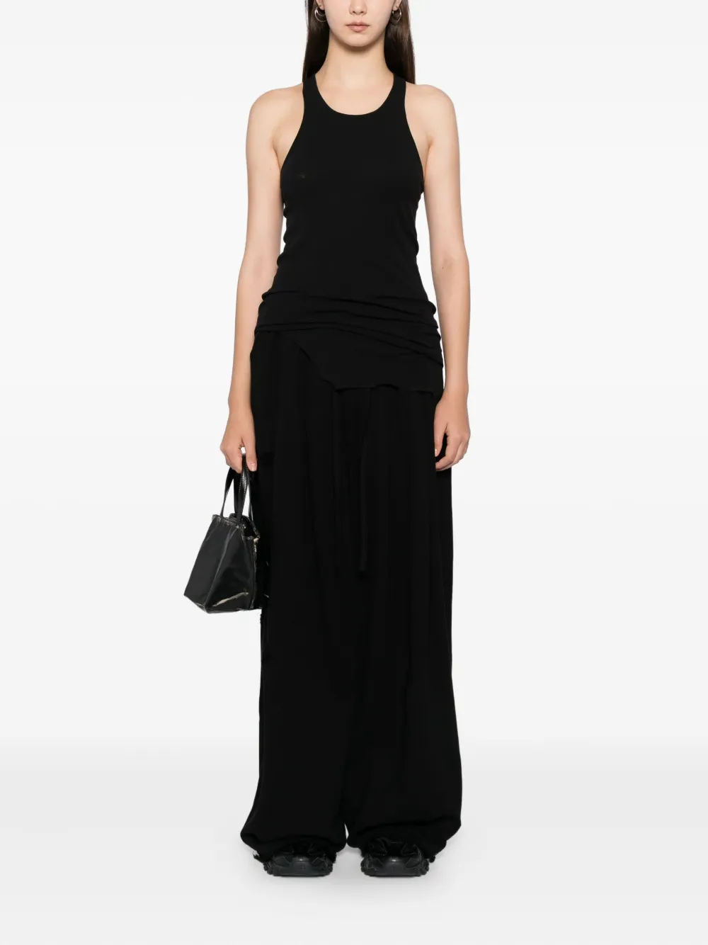 TEAM WANG design Tanktop met gerafelde afwerking Zwart
