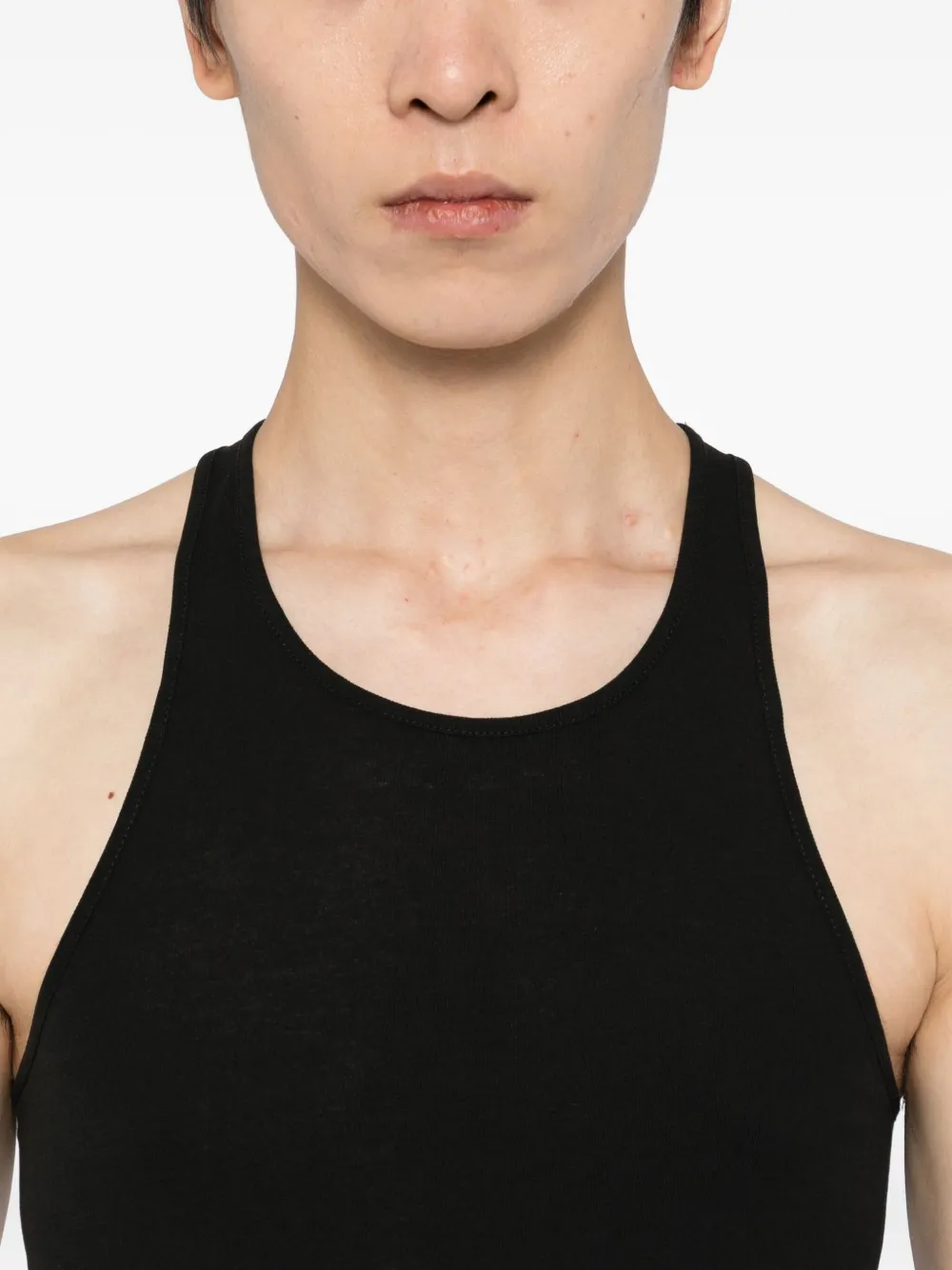 TEAM WANG design Tanktop met gerafelde afwerking Zwart