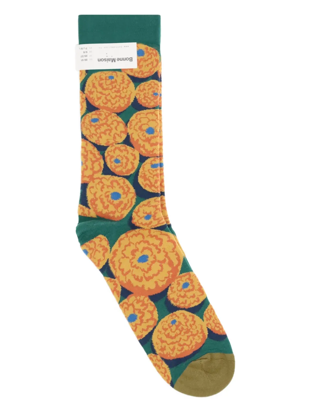 La Maison Floral Socks In Orange