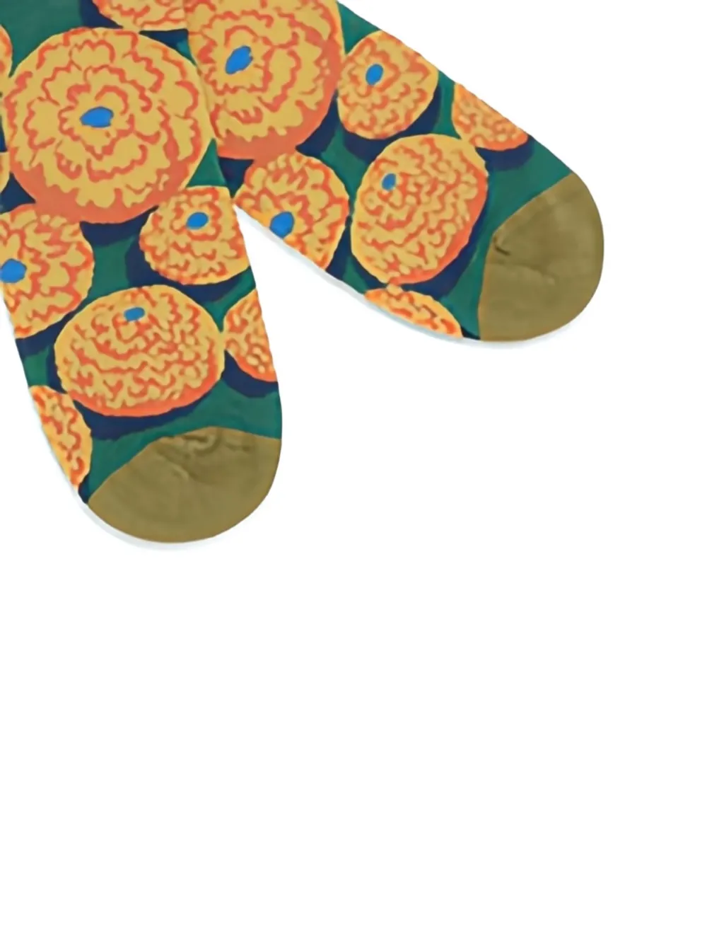 La Maison Floral Socks In Orange