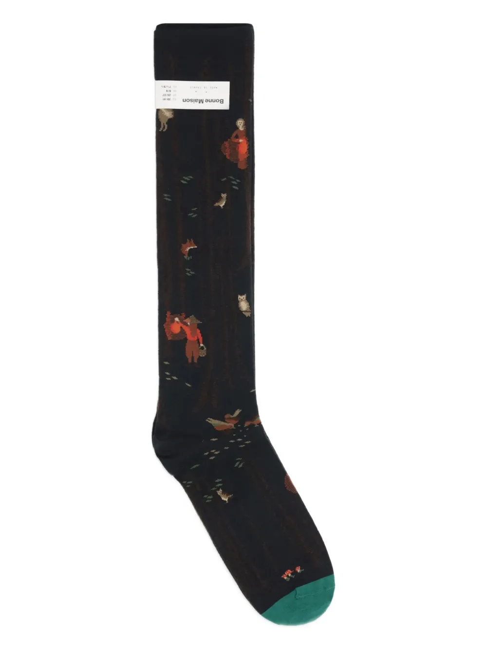La Maison Ribbed-trim Socks In Black