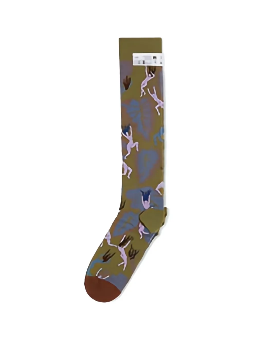 La Maison Leaf-print Socks In Green