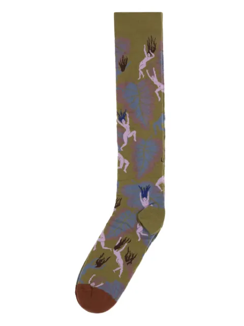 La Maison leaf-print socks