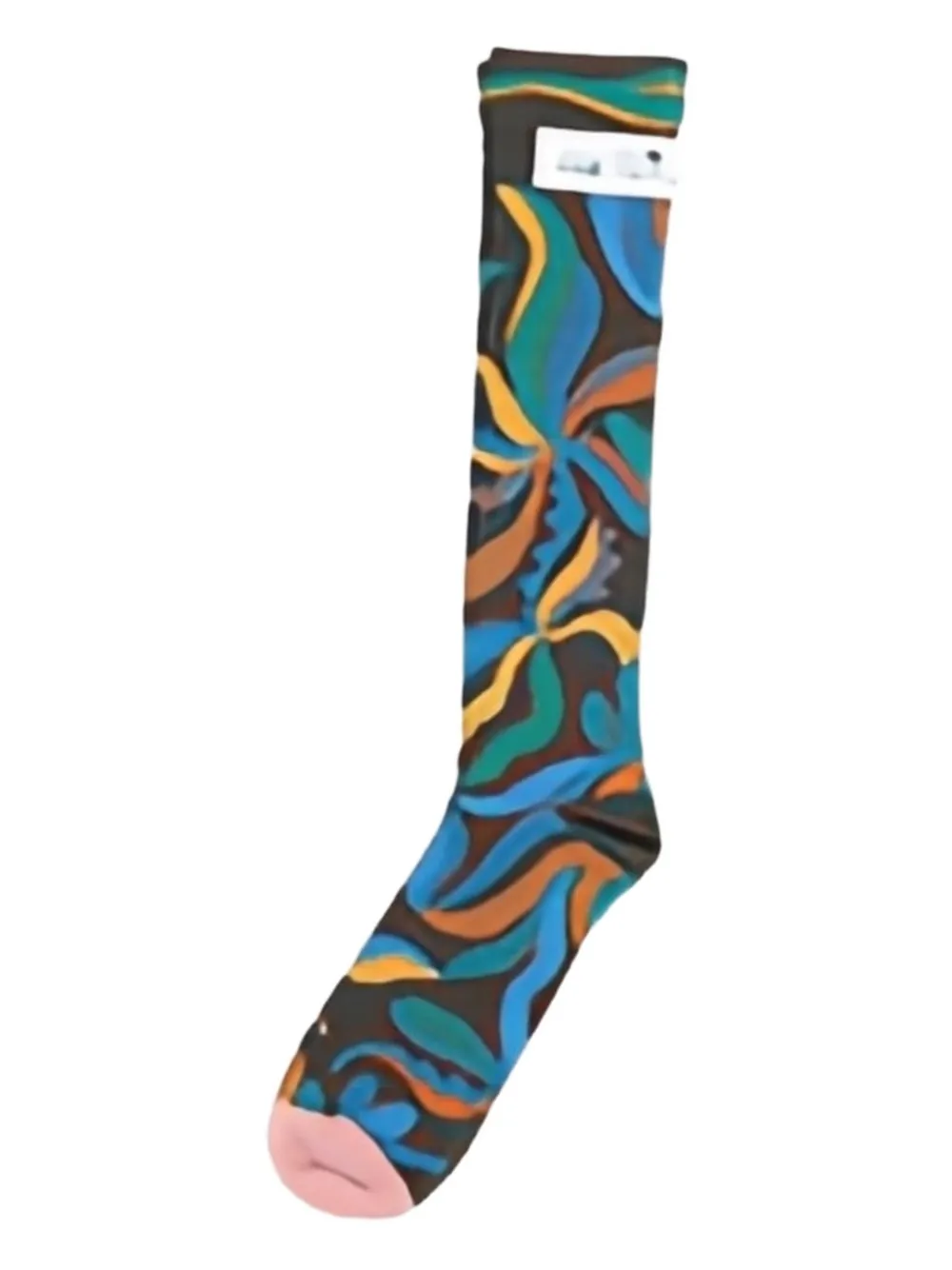 La Maison Abstract-floral Knee-high Socks In Multi