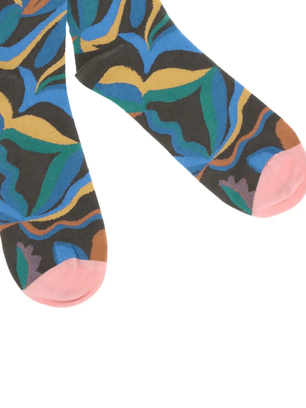 La Maison Abstract-floral Knee-high Socks In Multi