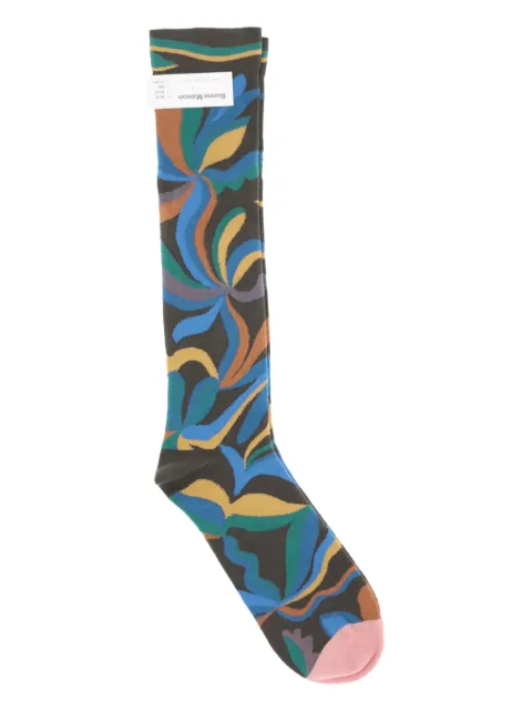 La Maison abstract-floral knee-high socks