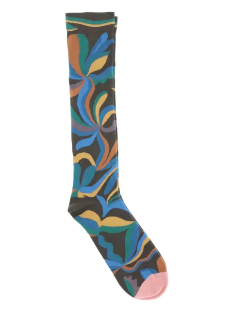 La Maison abstract-floral knee-high socks