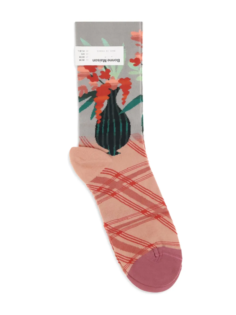 La Maison calcetines con estampado de florero | gris | Image 1