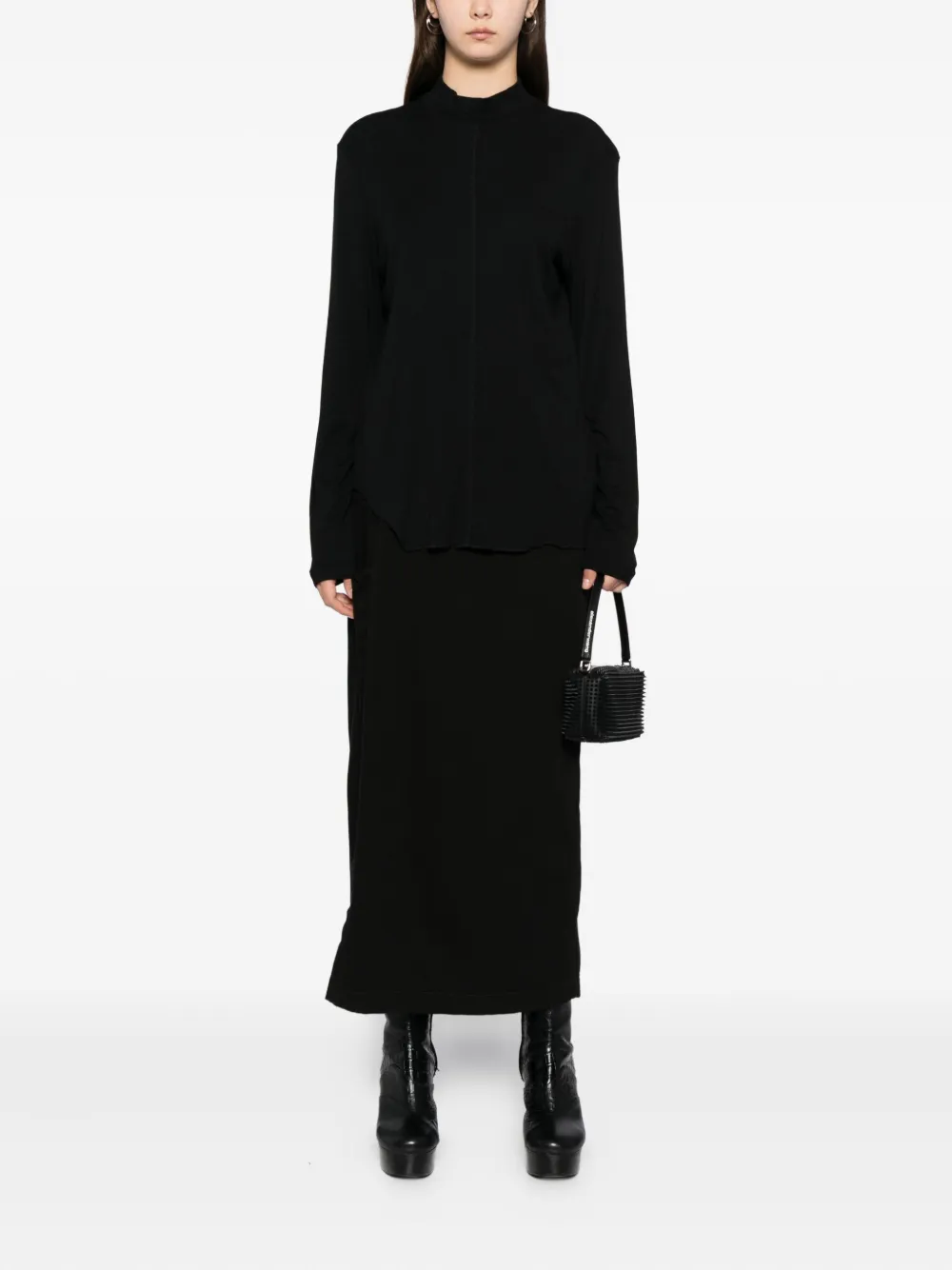 TEAM WANG design Top met col Zwart