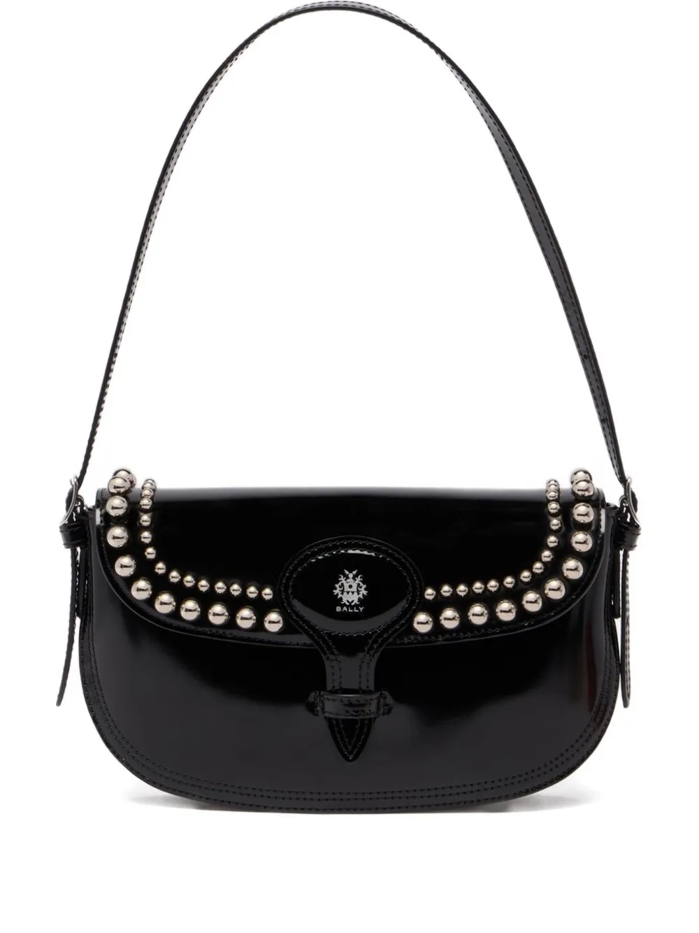 Bally small Beckett studded leather shoulder bag - Nero