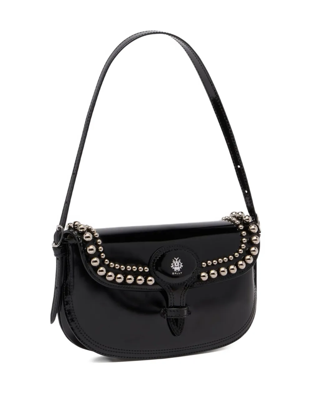 Bally Kleine Beckett leren schoudertas met studs Zwart