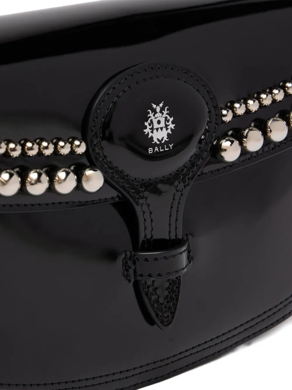 Bally Kleine Beckett leren schoudertas met studs Zwart