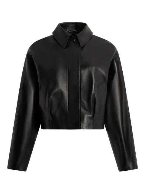 Bally shirt-collar leather jacket