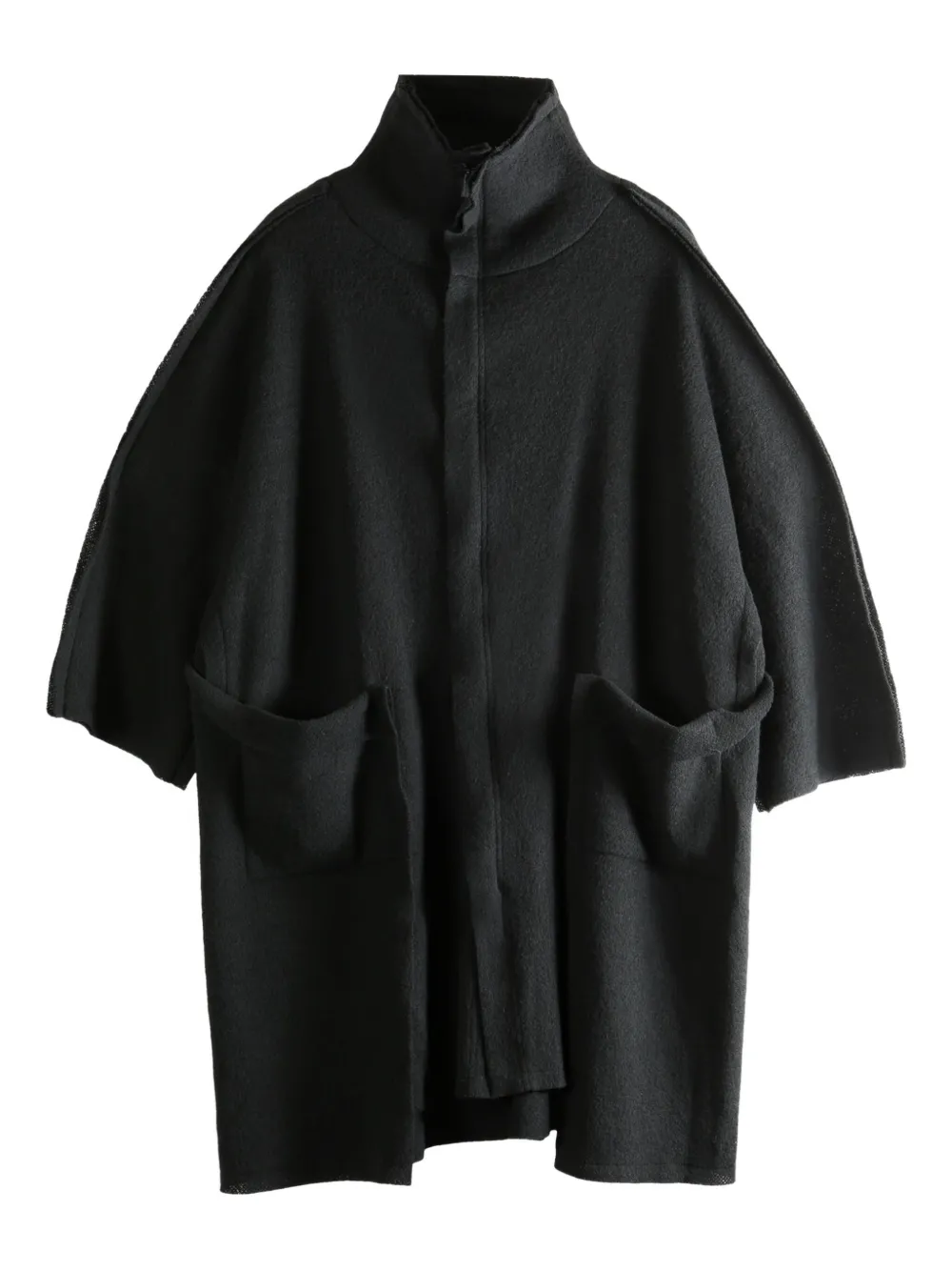 Yohji Yamamoto abrigo con cuello alzado | negro | Image 1