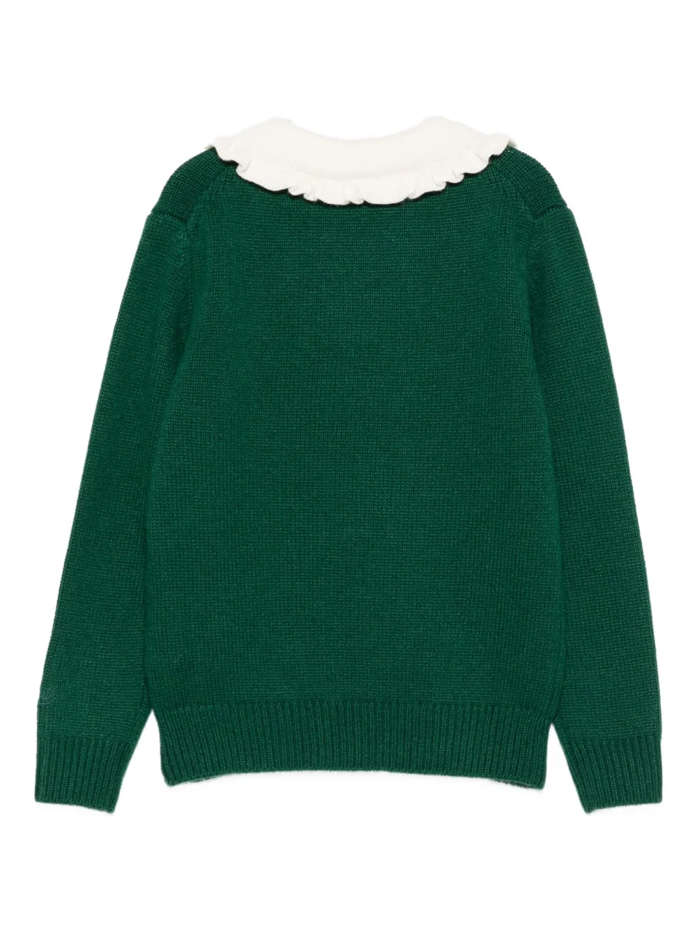 Mc2 Saint Barth Ruffled-collar Sweater In Green