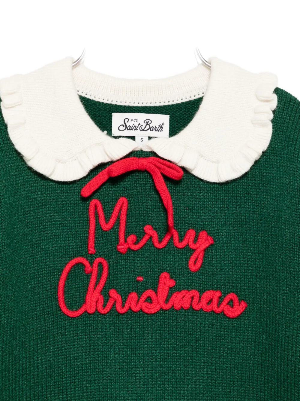 Mc2 Saint Barth Ruffled-collar Sweater In Green