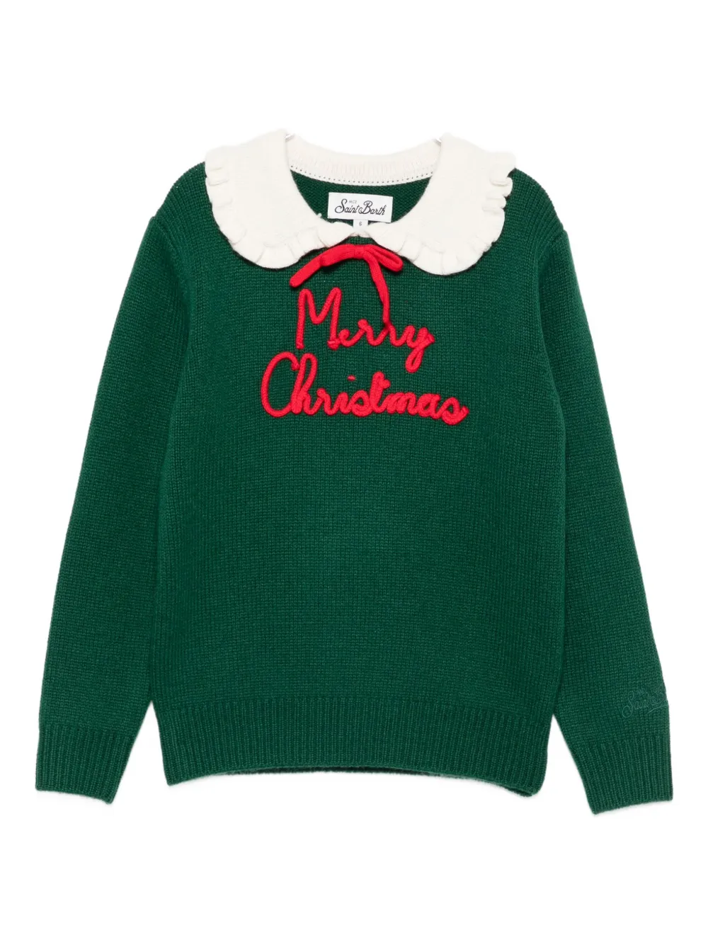 Mc2 Saint Barth Ruffled-collar Sweater In Green