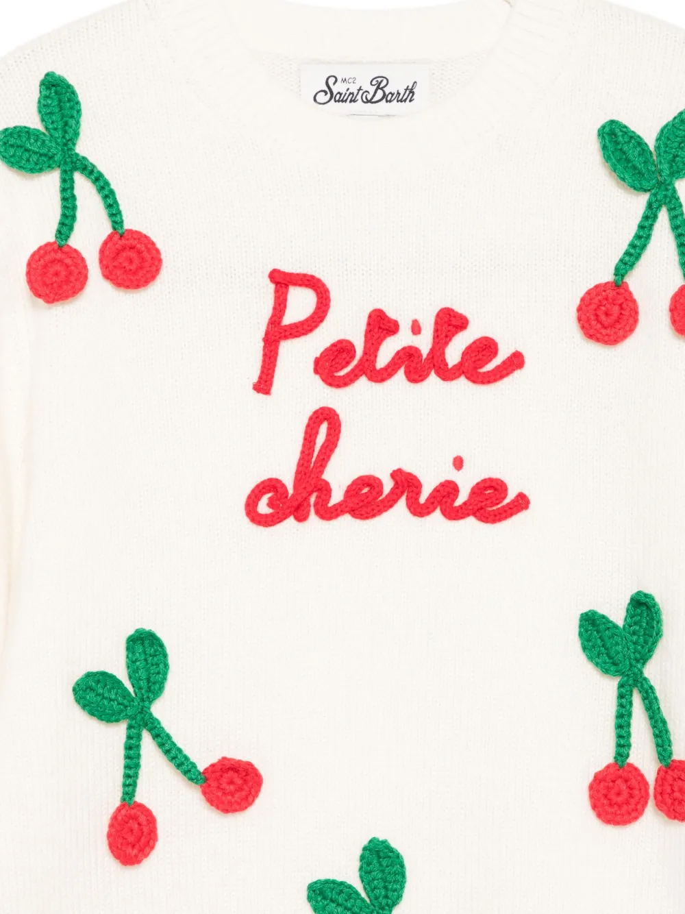 MC2 Saint Barth Kids Trui met geborduurde kers Wit