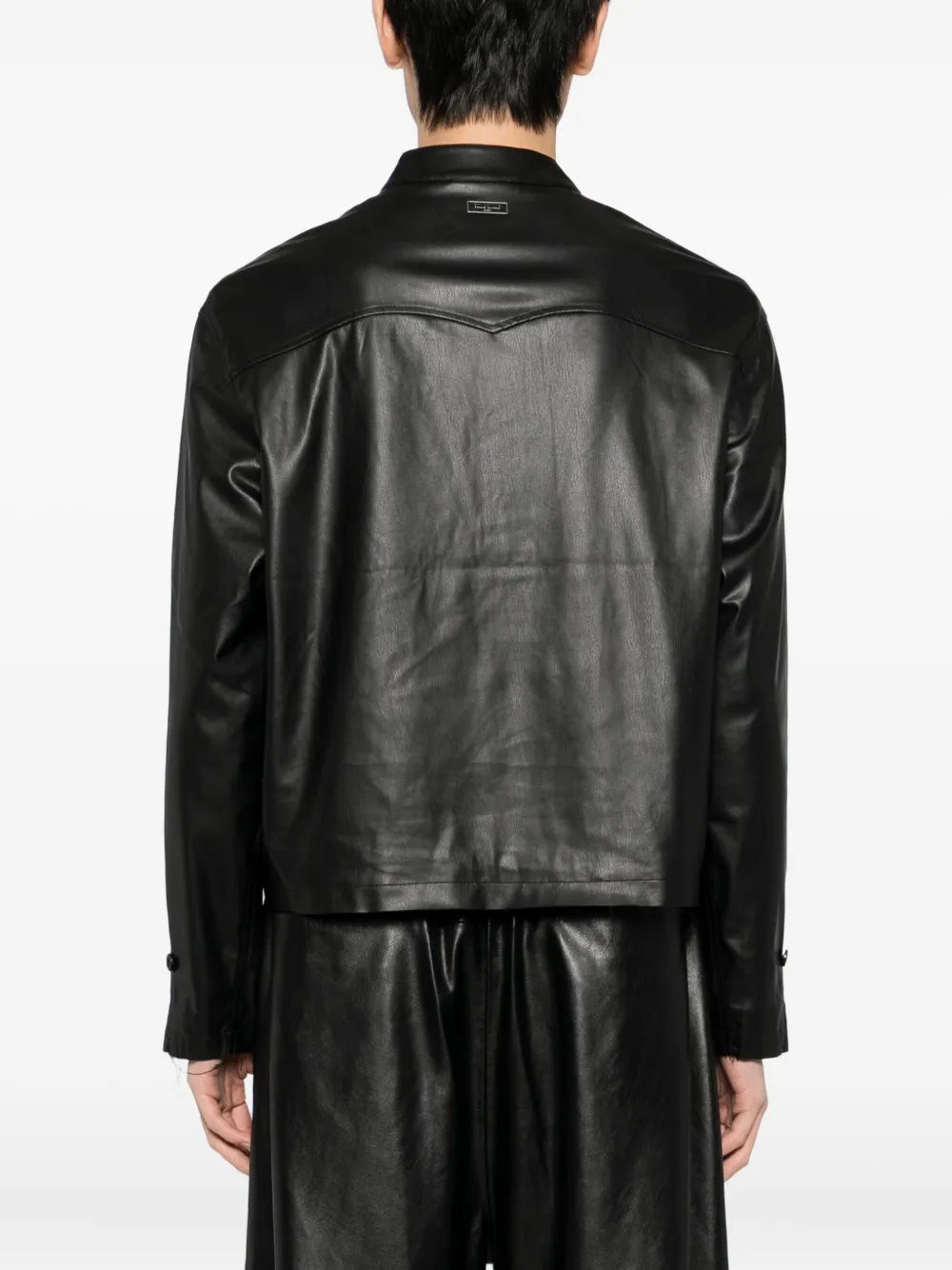 Team Wang Design Raw-edge Shirt In Black