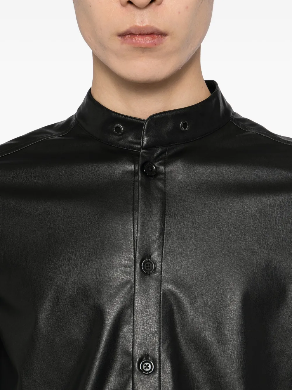 Team Wang Design Raw-edge Shirt In Black