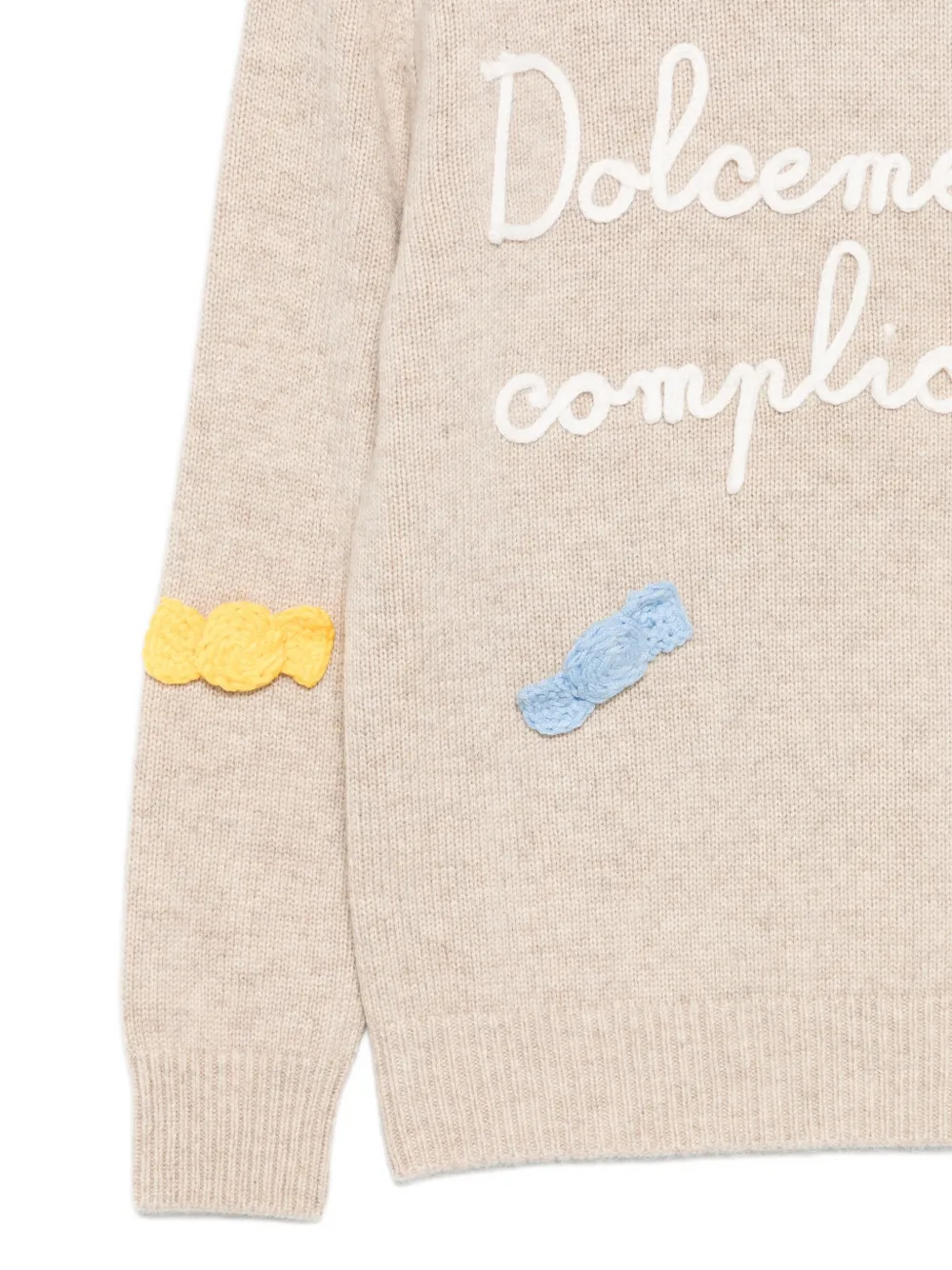 MC2 Saint Barth Kids Trui met tekst Beige