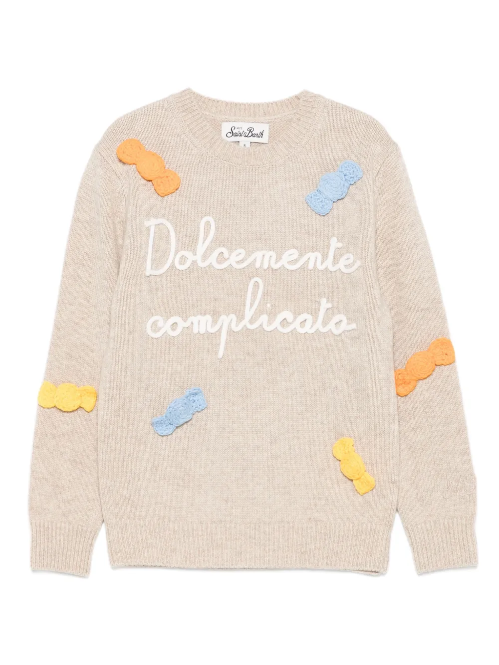 MC2 Saint Barth Kids text-print sweater | Neutrals | Image 1