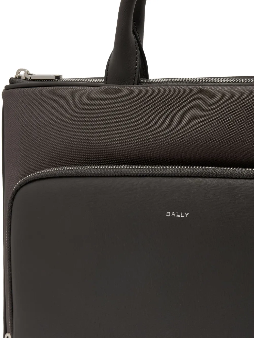 Bally Vogel Leather-trim Briefcase In Gray