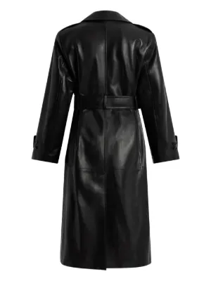 BALLY レザートレンチコート ブラック ロング丈 BALLY レザートレンチコート ブラック ロング丈