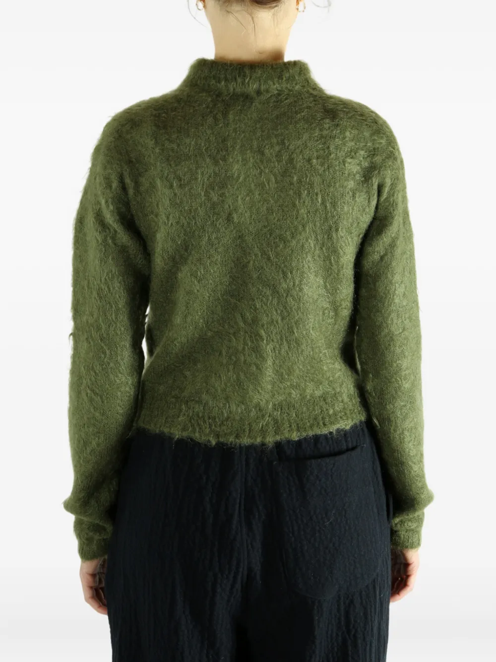 Auralee Textured-knit Polo Sweater In Green