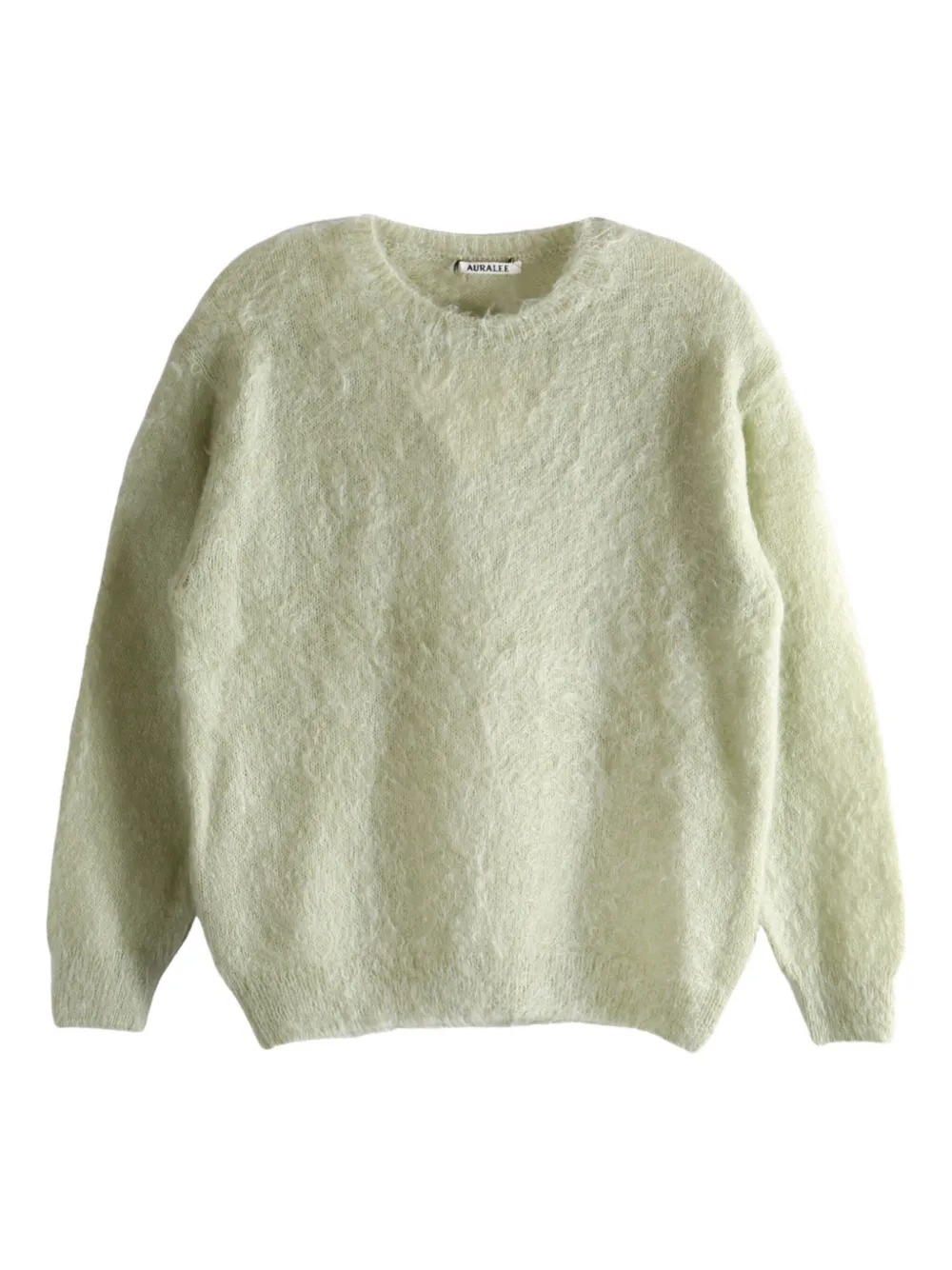 Auralee Textured Knitted Sweater In Green