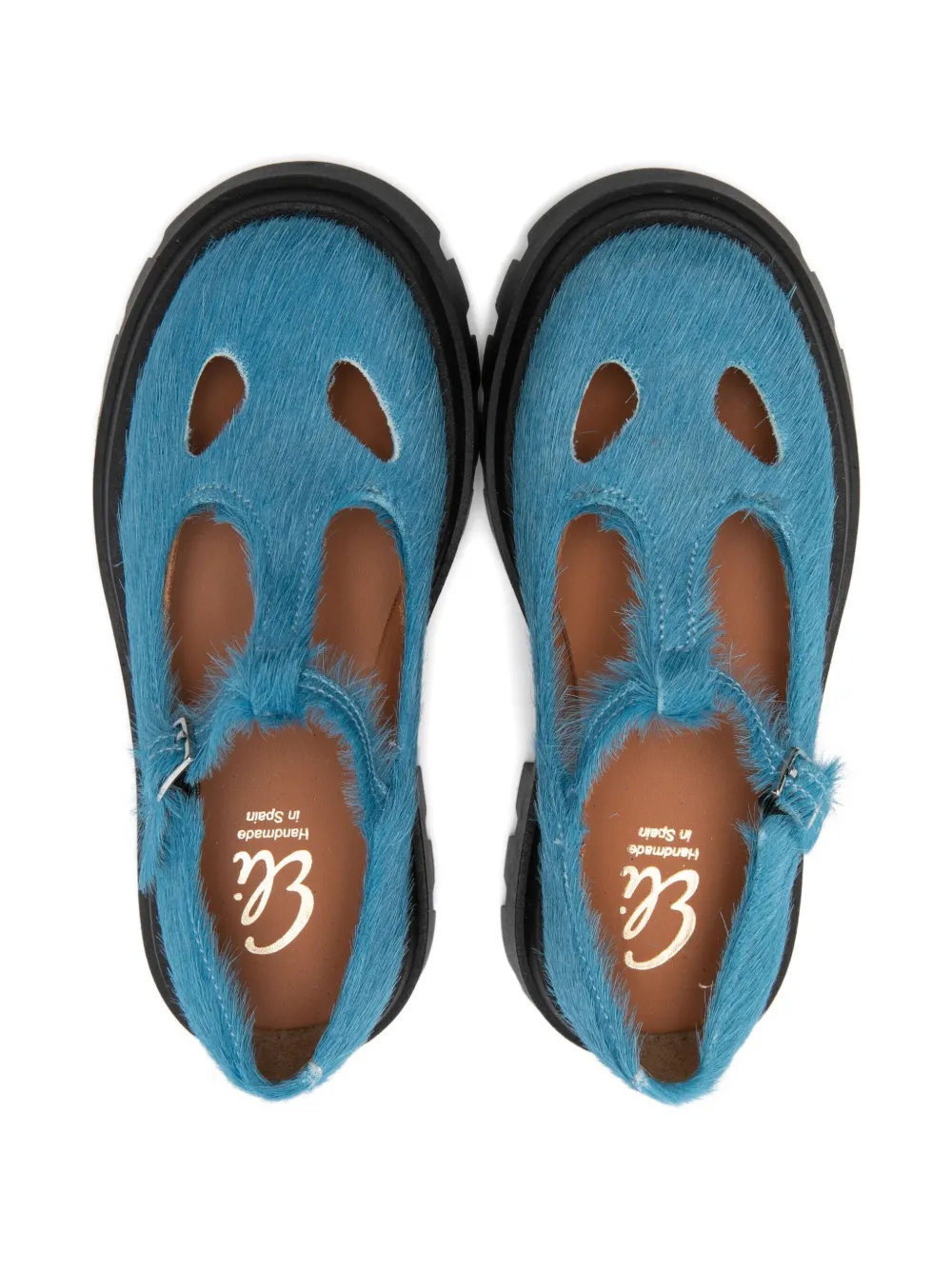 Eli1957 Ballerina's met uitgesneden details Blauw