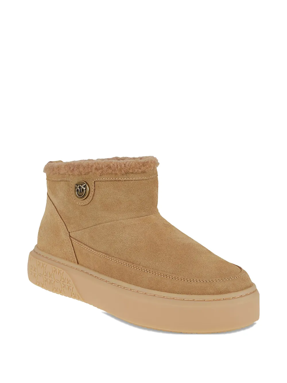 PINKO suede appliqué boots Beige