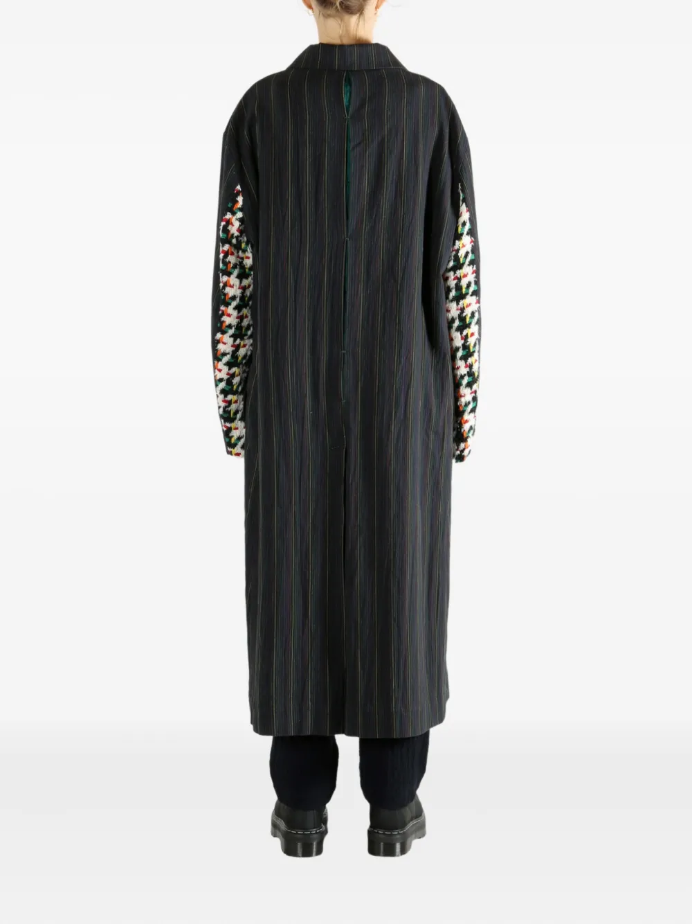 Communs Appliqué-detail Striped Coat In Black