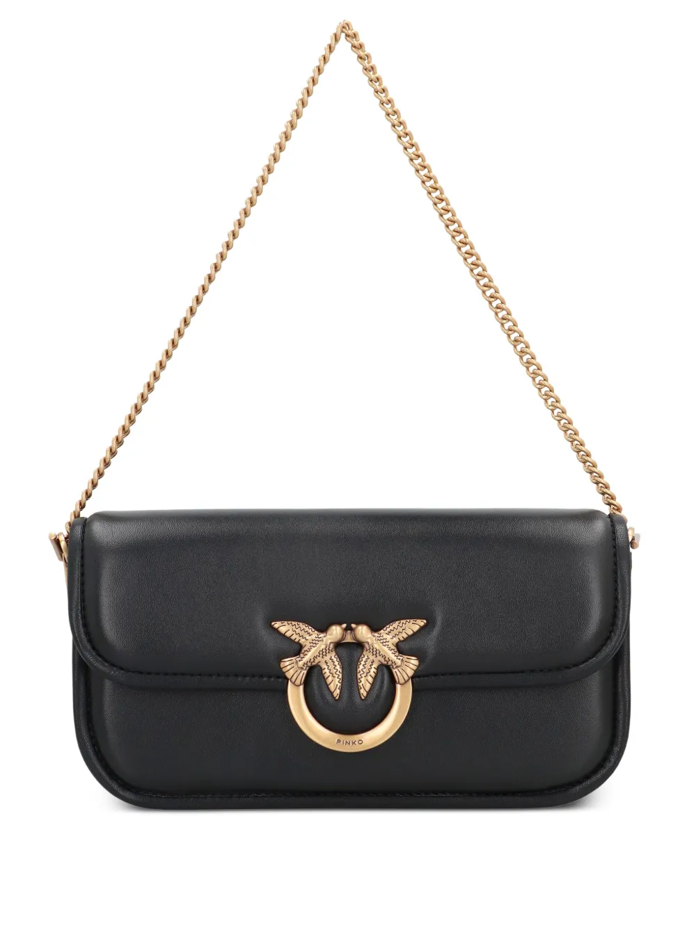 PINKO small love birds chain shoulder bag - Nero