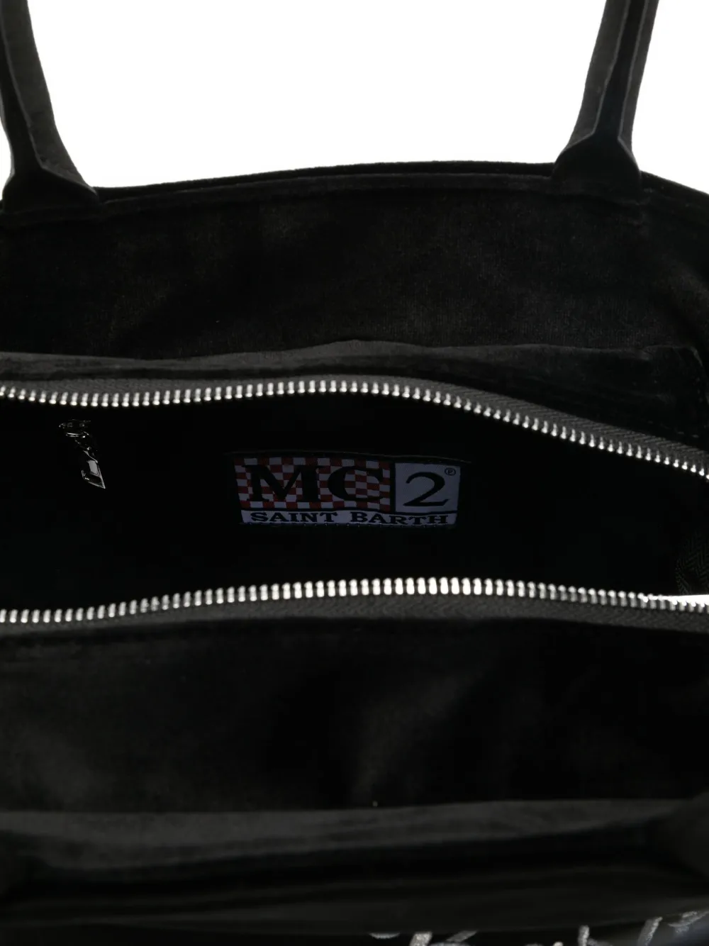 Mc2 Saint Barth Vnity Fringe-trim Tote Bag In Black