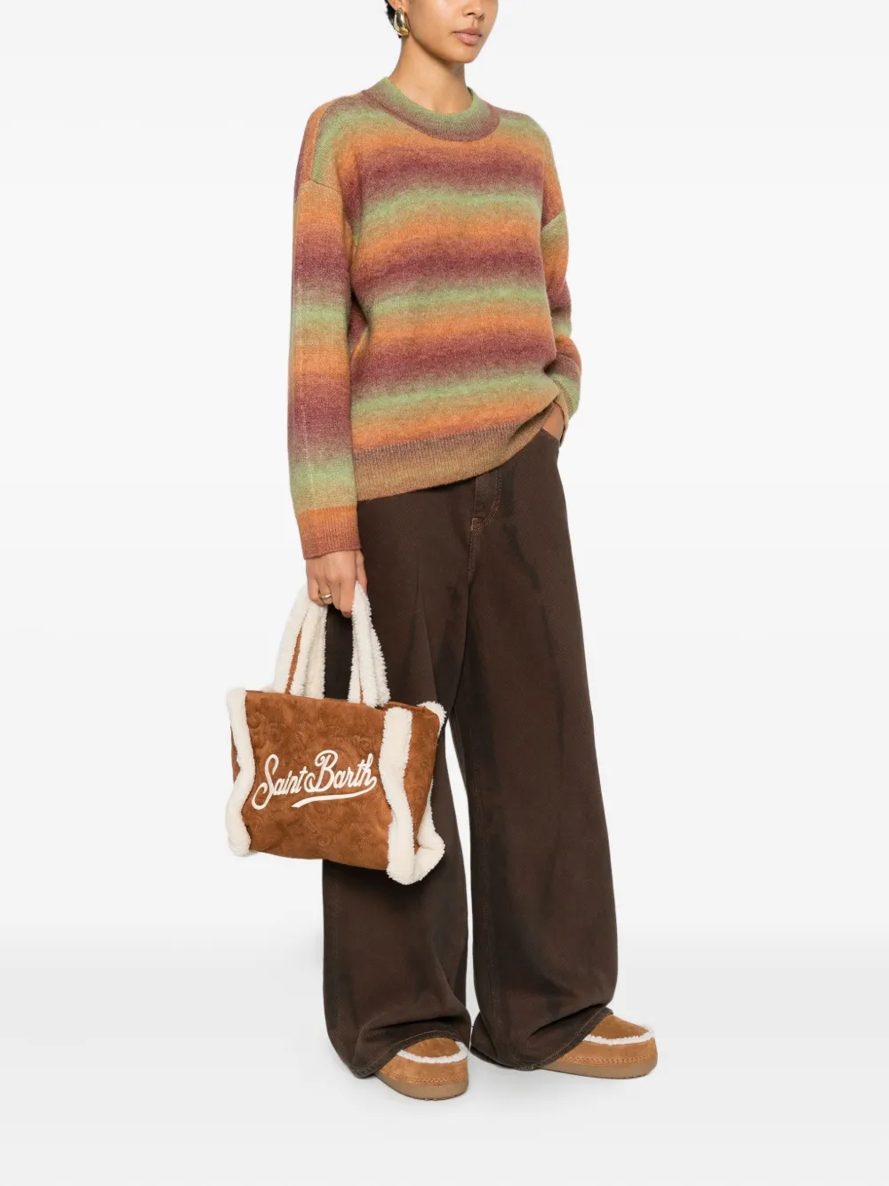 MC2 Saint Barth shearling-trim tote bag - Bruin